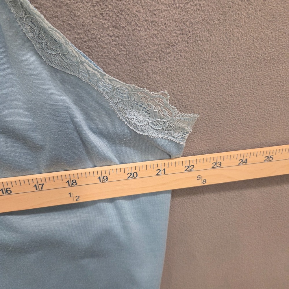 Faded Glory Lace Trim Cami Tank Top Womens SZ 2X Blue Preppy Y2K Fairy Romantic‎ - Picture 6 of 8
